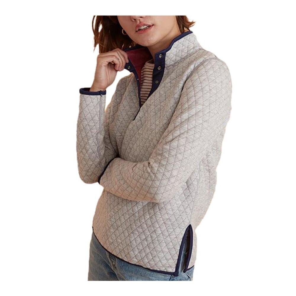 Marine Layer Corbet Quilted Reversible Sweater Heather Pink Size XS